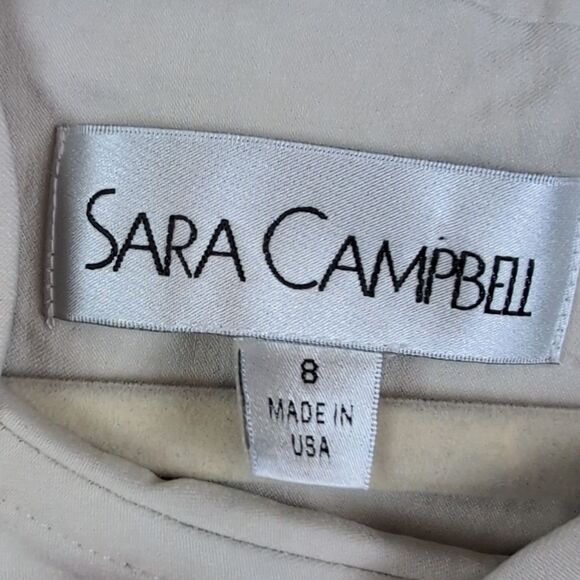 Sara Campbell Scalloped Sleeveless Dress In Sand Size 8 - Picture 2 of 9